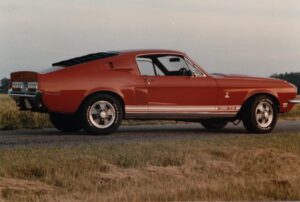Red 1968 Shelby Cobra GT 350 with Wheel covers
